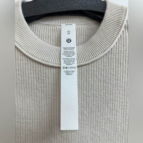 LuluLemon Take It All In Cotton-Blend Sweater in White Opal - Picture 7 of 10